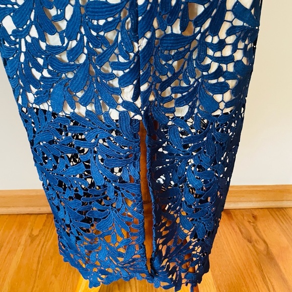 Lulu's Blue Halter Neck Sheath Midi Dress - Picture 8 of 11